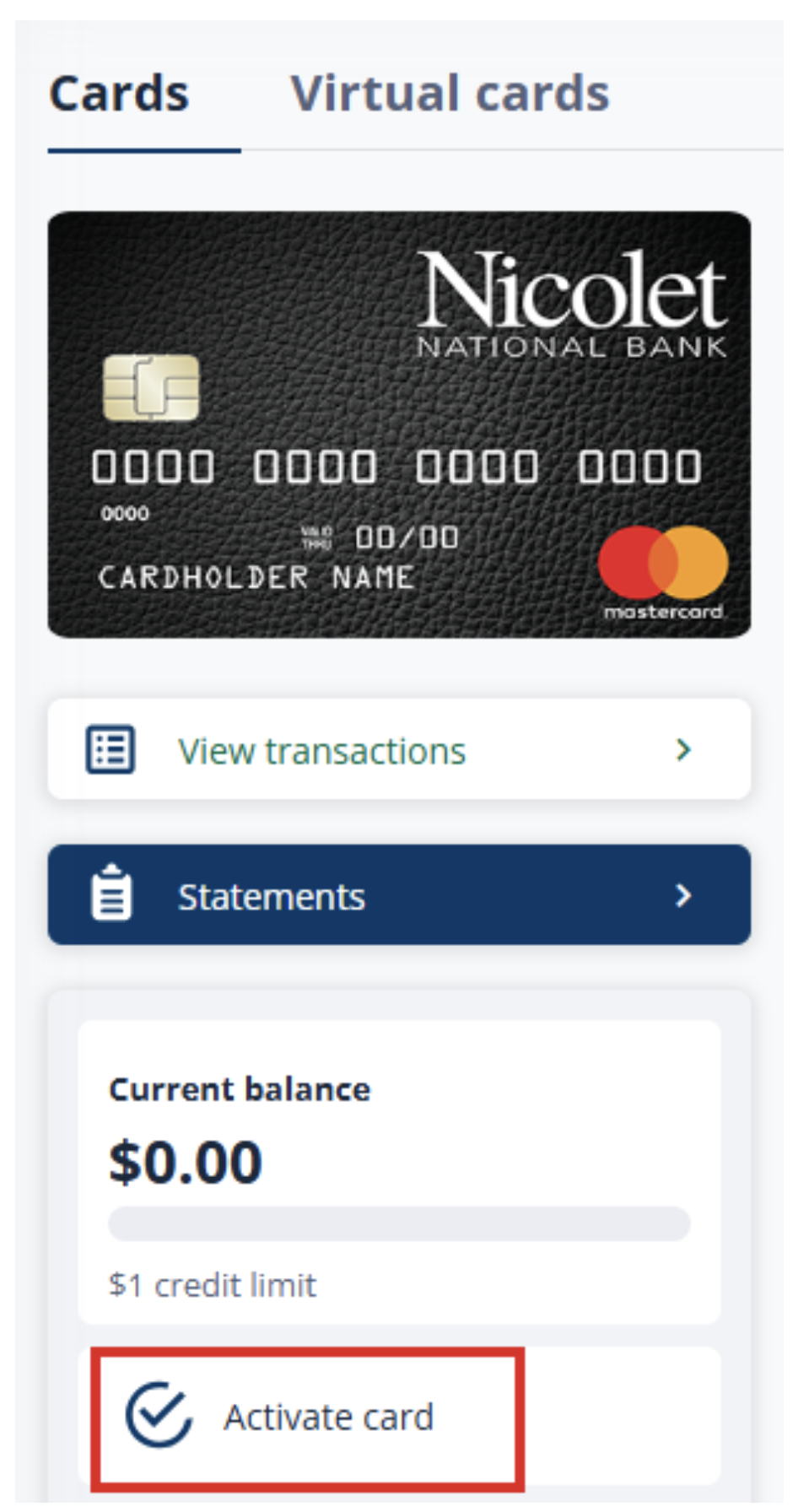 Spendtrack activate screenshot