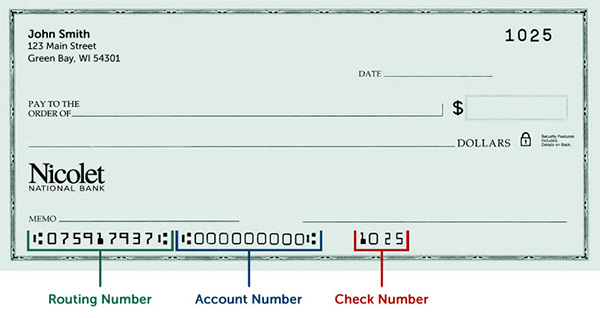 Image of check with routing number at bottom 075917937